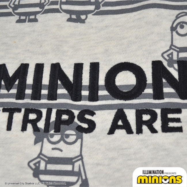 ミニオン 裏起毛 トレーナー 秋冬 ミニオンズ プリント ストライプ スウェット ms1304-639