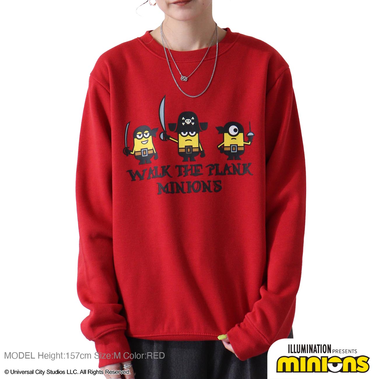ミニオン 裏起毛 トレーナー 秋冬 ミニオンズ 海賊 プリント スウェット ms1304-641