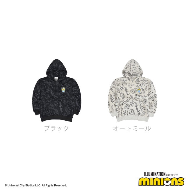 ミニオン 裏起毛 パーカー 秋冬 ミニオンズ プリント プルパーカー ワッペン付 ms1304-646