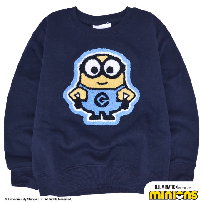 キッズ ミニオン 裏起毛 トレーナー ミニオンズ サガラ刺繍 子供服 子供 KIDS ms6304-658