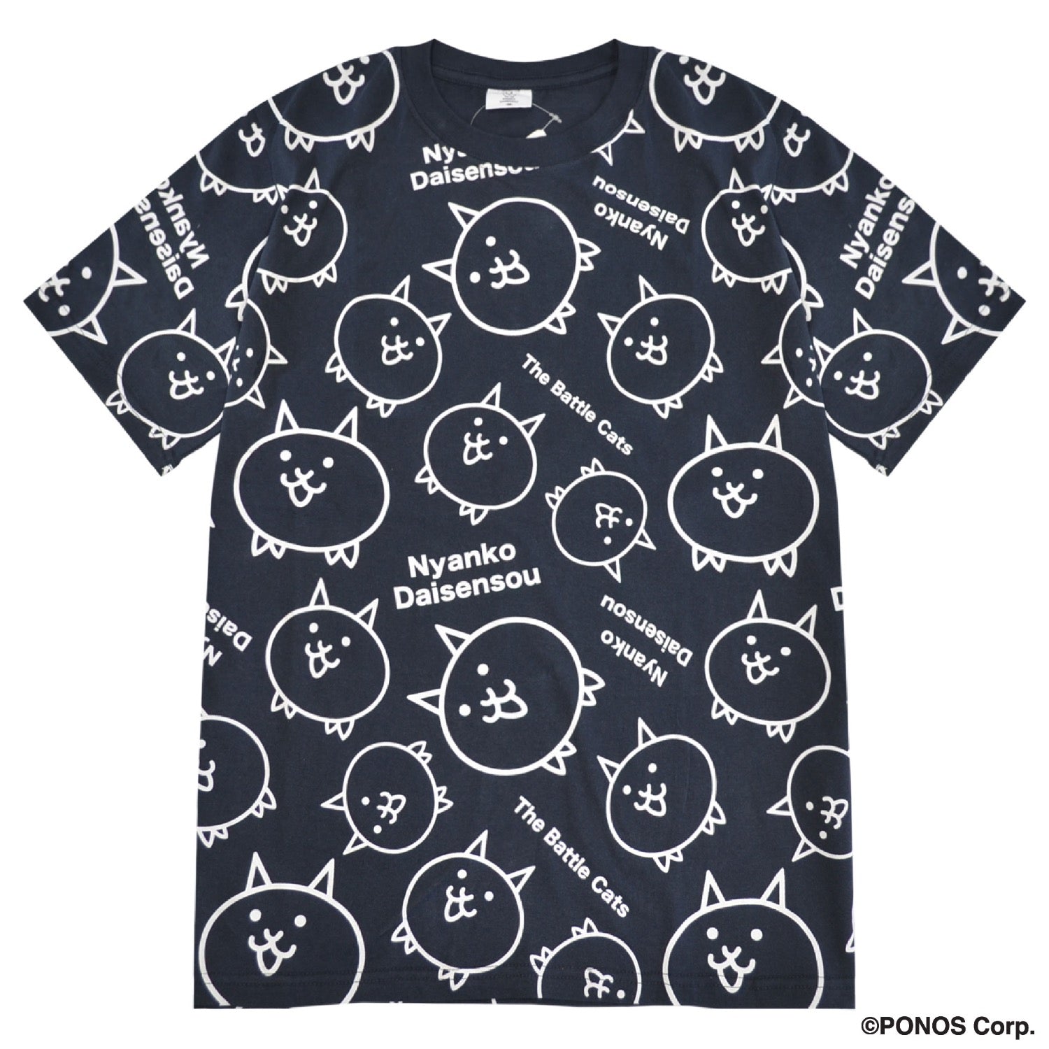 にゃんこ大戦争 Tシャツ 半袖 プリント 総柄 トップス メンズ レディース nd1152-025