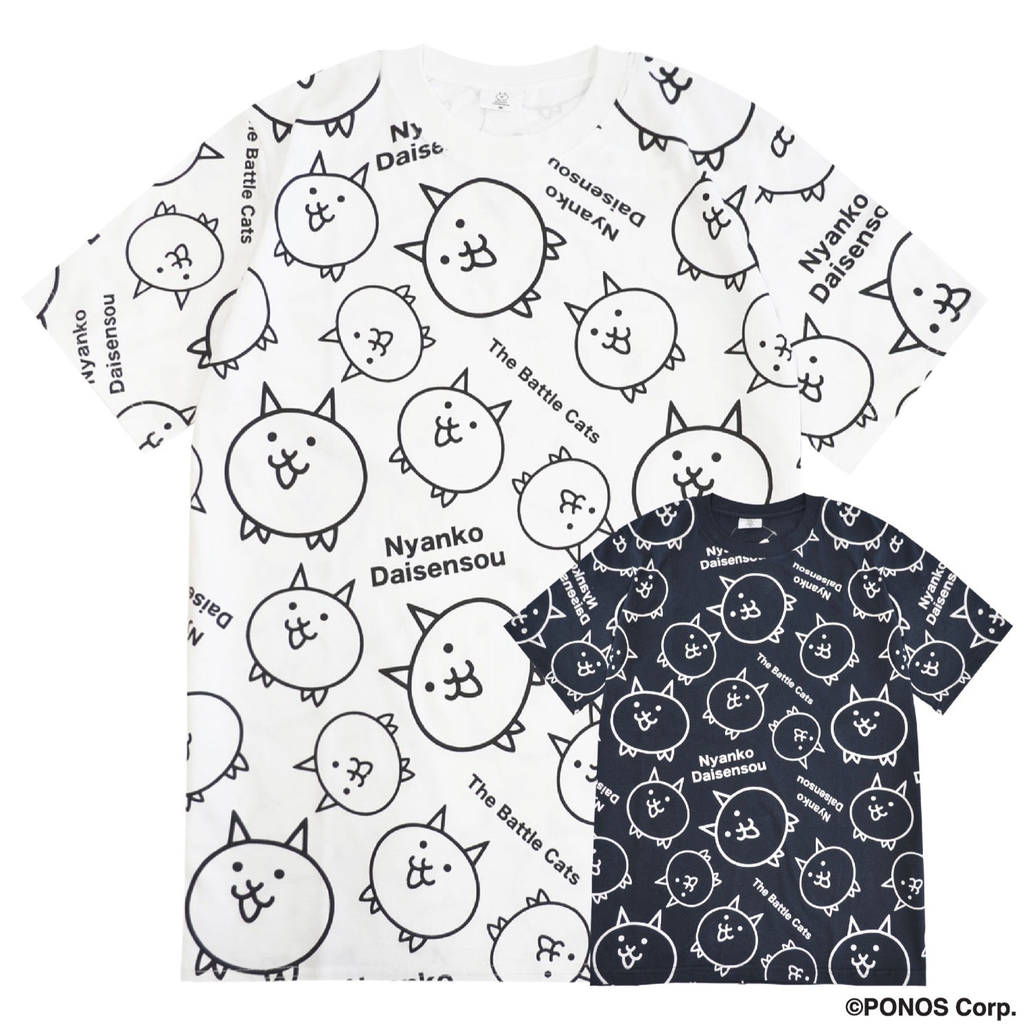 にゃんこ大戦争 Tシャツ 半袖 プリント 総柄 トップス メンズ レディース nd1152-025