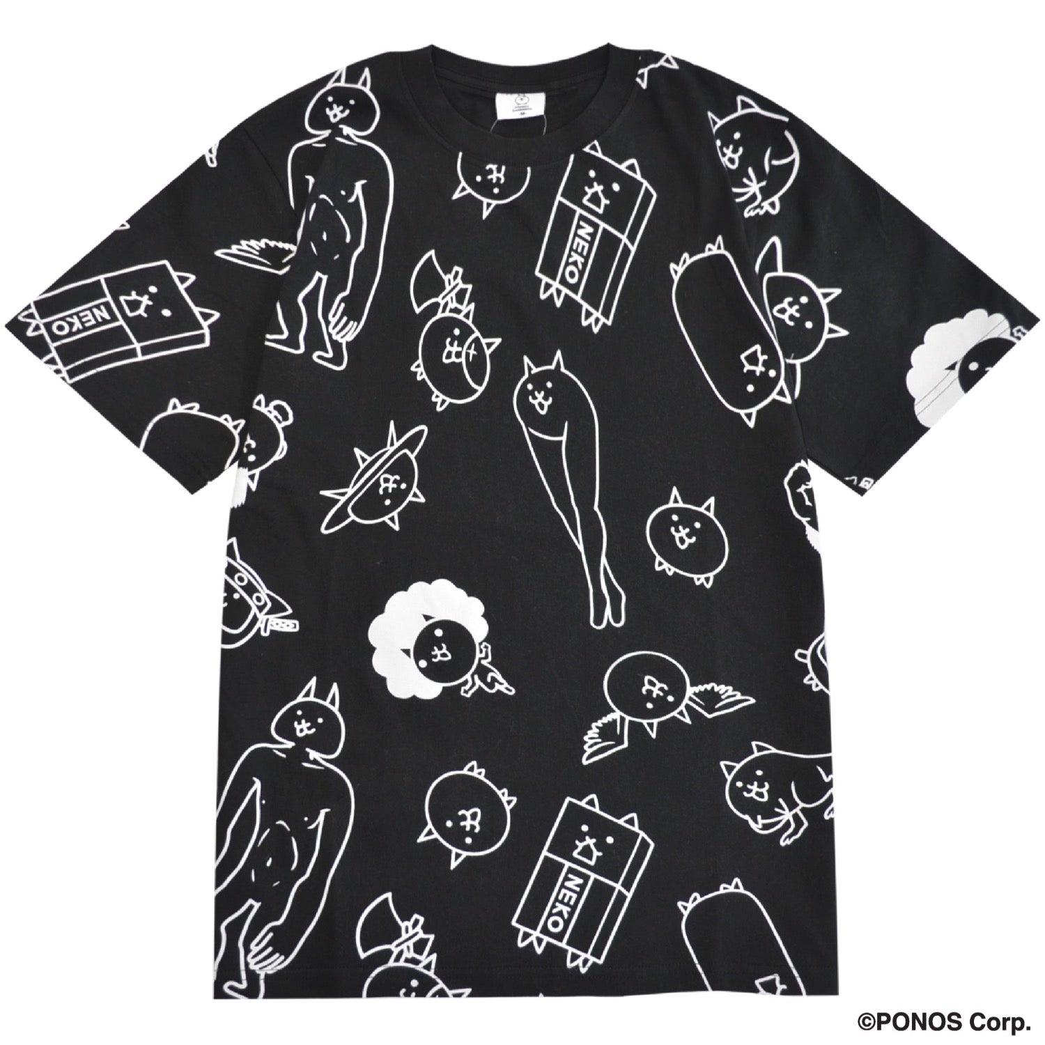 にゃんこ大戦争 Tシャツ 半袖  プリント 総柄 トップス メンズ レディース nd1152-026