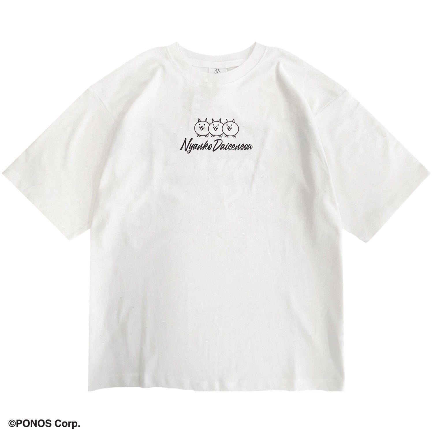 にゃんこ大戦争 Tシャツ 半袖  オーバーサイズ プリント ストリートトップス メンズ レディース nd1152-031