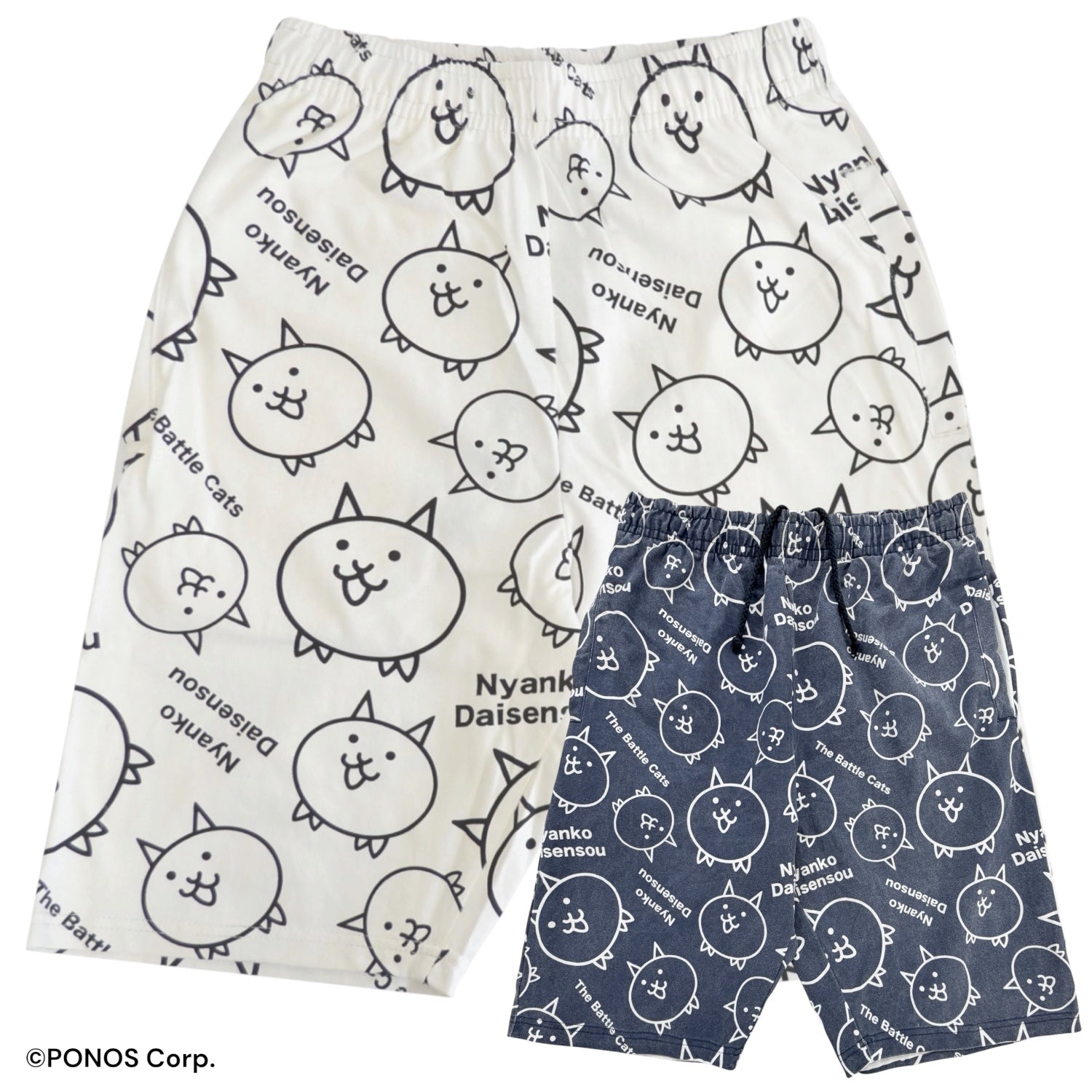 にゃんこ大戦争 ハーフパンツ 総柄 プリント ボトムス メンズ レディース nd1452-029
