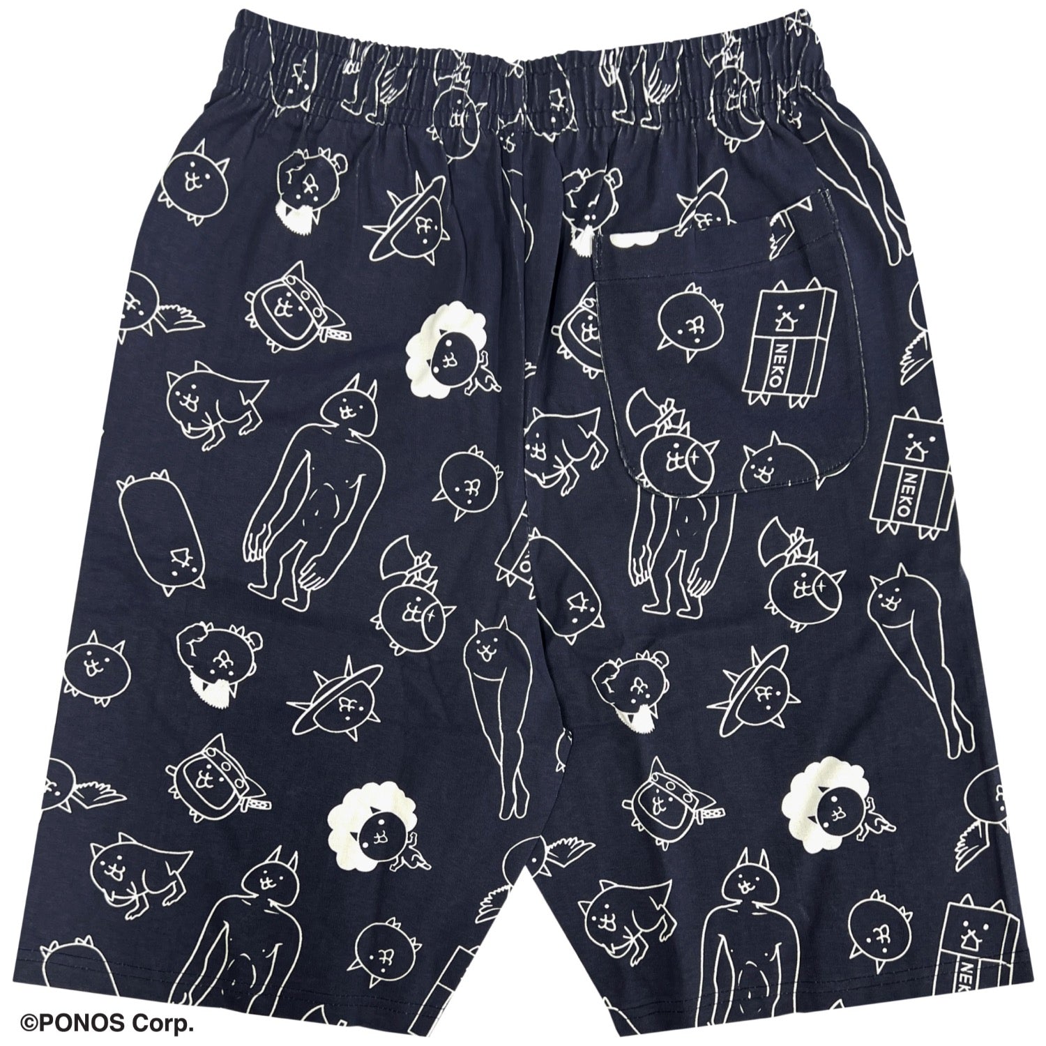 にゃんこ大戦争 総柄 ハーフパンツ メンズ レディース ユニセックス 天竺 ルームウェア 部屋着 夏 パジャマ ショートパンツ キャラクター グッズ nd1452-030