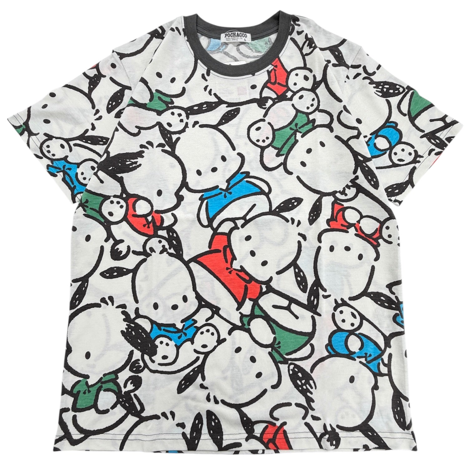ポチャッコ 半袖 総柄 Tシャツ プリント トップス 天竺 メンズ レディース 夏 サンリオ キャラクターズ pc1162-53