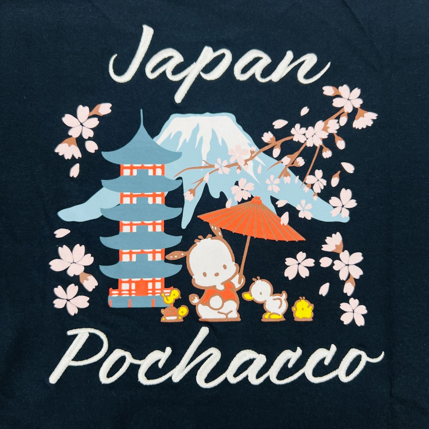 ポチャッコ 和柄 半袖 Ｔシャツ 刺繍 バックプリント 天竺 メンズ レディース サンリオ キャラクターズ sanrio pc1162-71