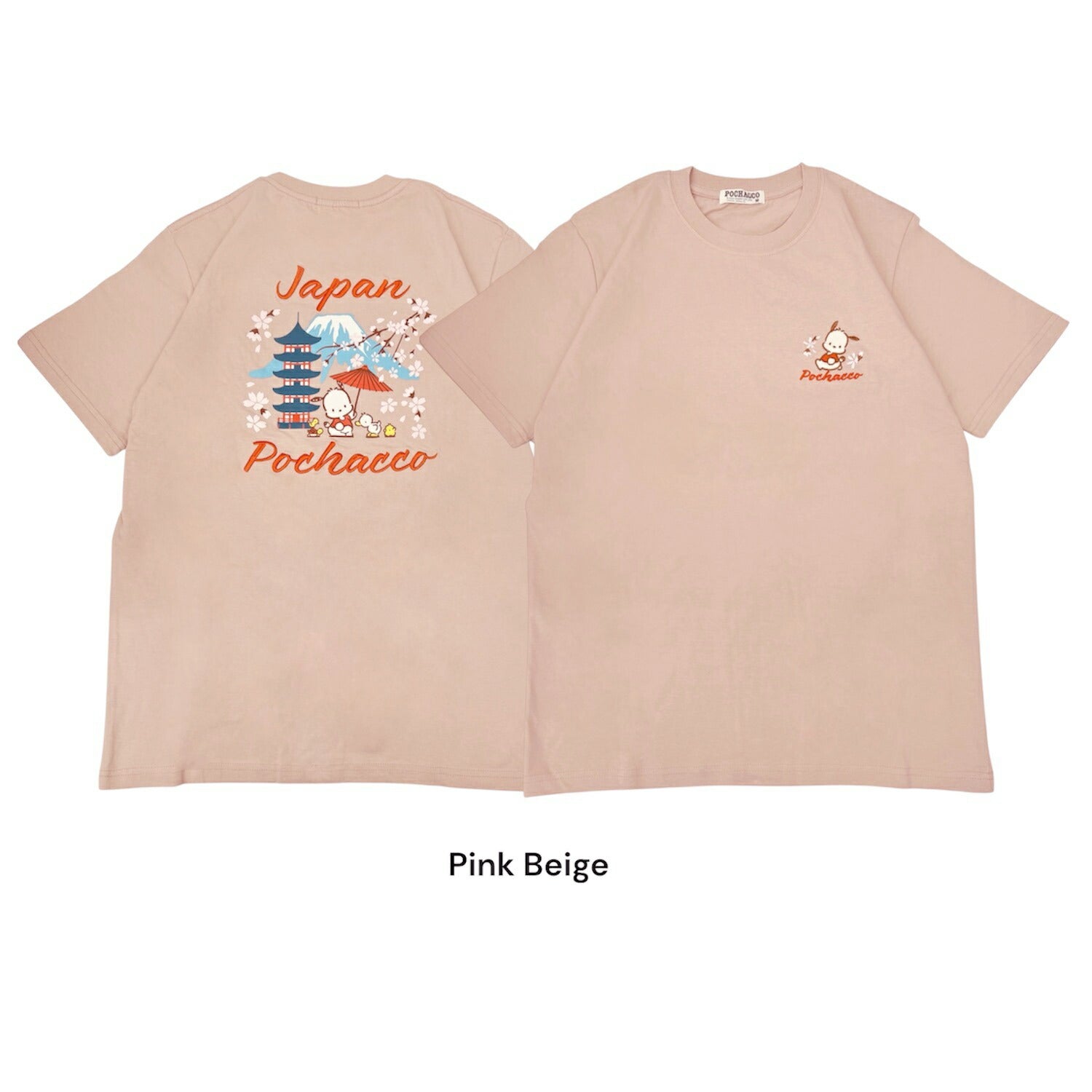 ポチャッコ 和柄 半袖 Ｔシャツ 刺繍 バックプリント 天竺 メンズ レディース サンリオ キャラクターズ sanrio pc1162-71