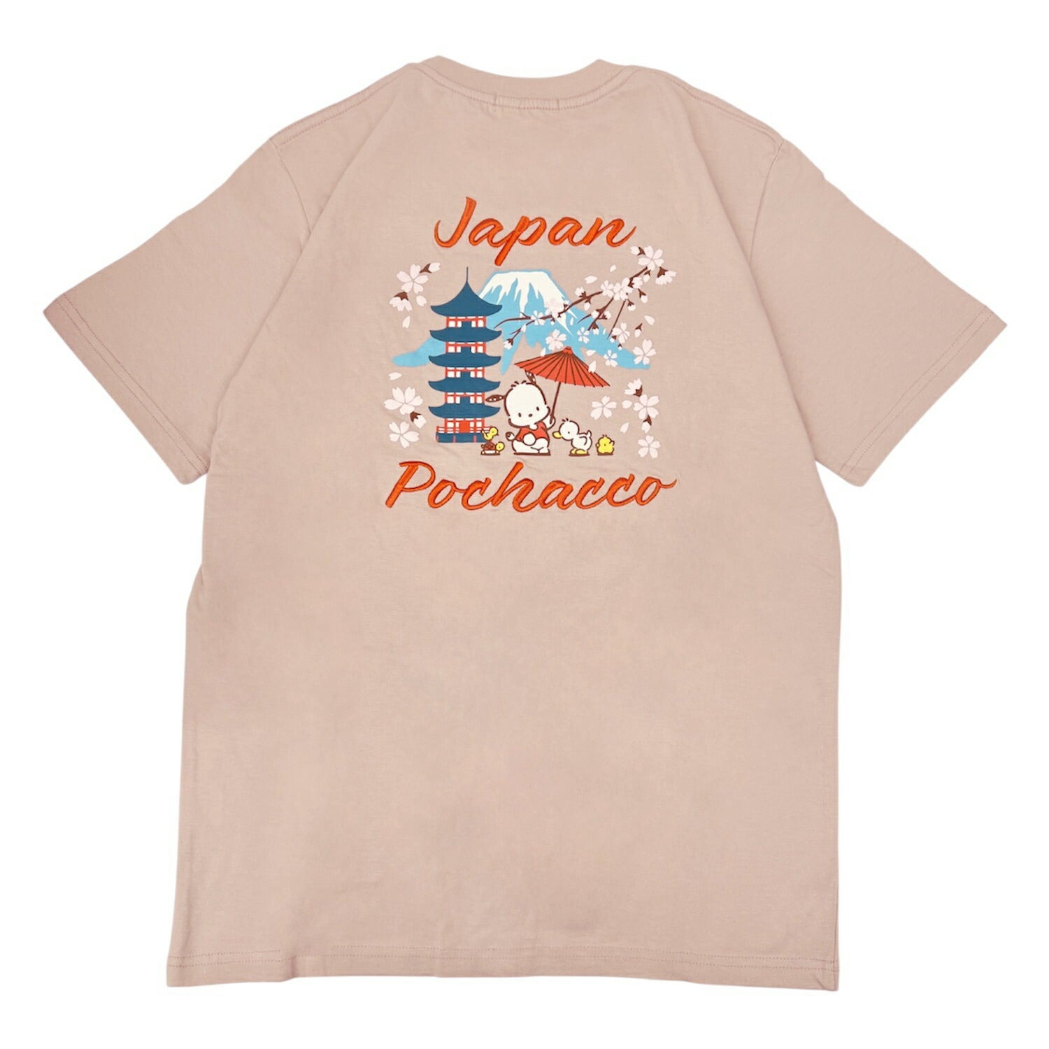 ポチャッコ 和柄 半袖 Ｔシャツ 刺繍 バックプリント 天竺 メンズ レディース サンリオ キャラクターズ sanrio pc1162-71