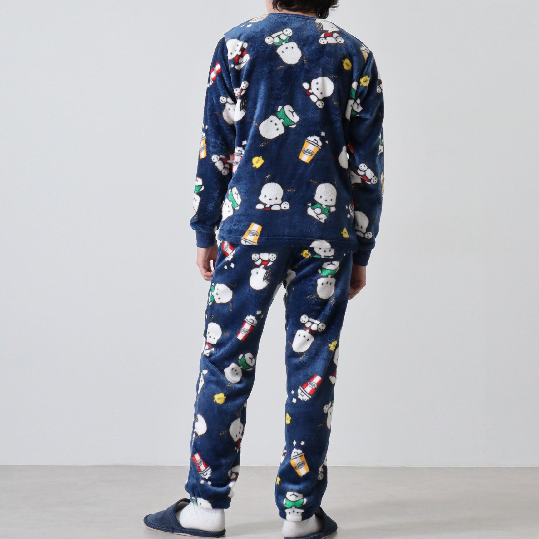 ポチャッコ トレーナー スウェット パンツ フリース 総柄 セットアップ ルームウェア 部屋着 パジャマ サンリオ キャラクターズ pc1644-101