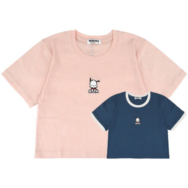 ポチャッコ Tシャツ ちびT サンリオ キャラクターズ 刺繍 レディース ショート丈 半袖 pc2142-335