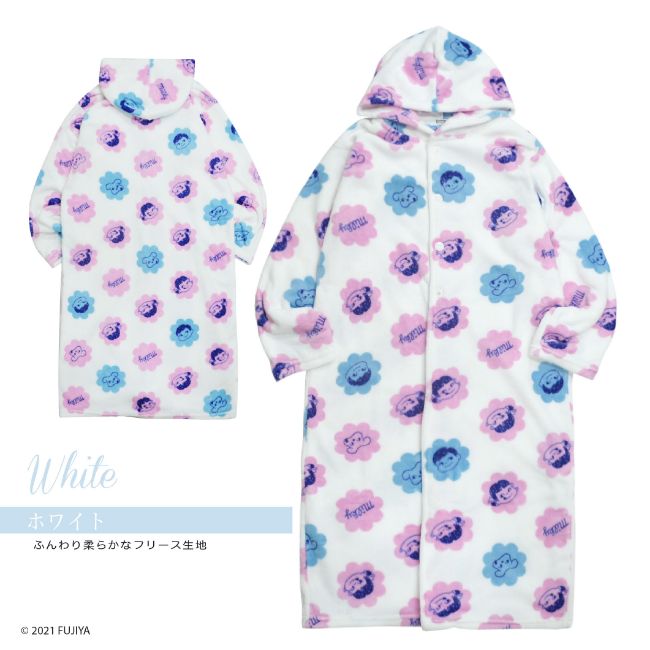 ペコちゃん フリース パーカー 着る毛布 ブランケット ルームウェア  毛布 レディース キッズ メンズ M L 大きいサイズ アウトドア プレゼント ギフト 女の子 男の子 大人 クリスマス pe1814-693