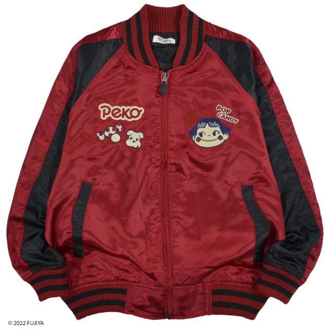 ペコちゃん 不二家 スカジャン 長袖 刺繍 ミルキー M L LL pe1823-738