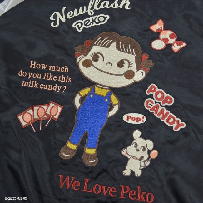 ペコちゃん 不二家 スカジャン 長袖 刺繍 ミルキー M L LL pe1823-738