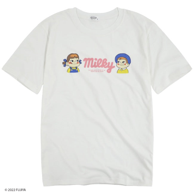 不二家 ペコちゃん ミルキー Tシャツ パッケージ デザイン レディース プリント M L LL pe2122-81