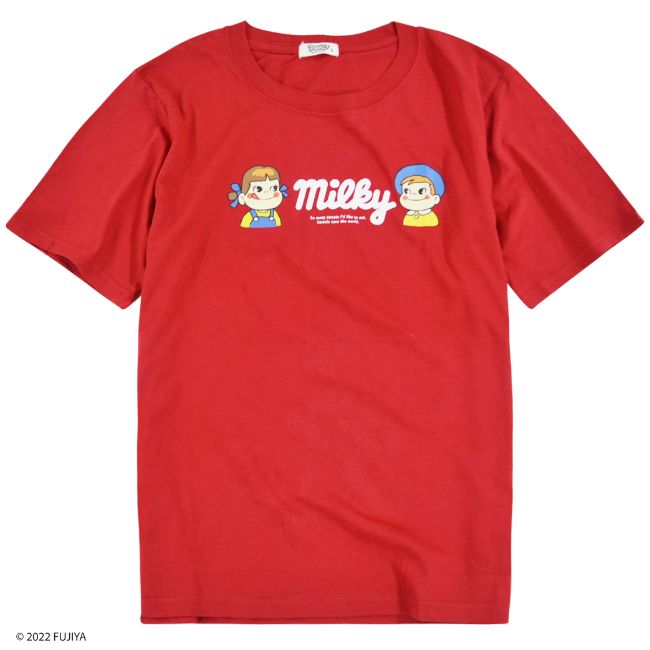 不二家 ペコちゃん ミルキー Tシャツ パッケージ デザイン レディース プリント M L LL pe2122-81