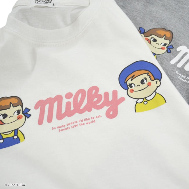 不二家 ペコちゃん ミルキー Tシャツ パッケージ デザイン レディース プリント M L LL pe2122-81