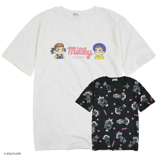 不二家 ペコちゃん ミルキー Tシャツ パッケージ デザイン レディース プリント M L LL pe2122-81