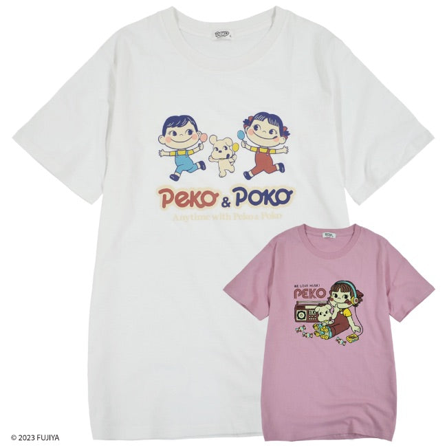 ペコちゃん 不二家 ミルキー Tシャツ 半袖 レディース レトロ プリント pe2122-82