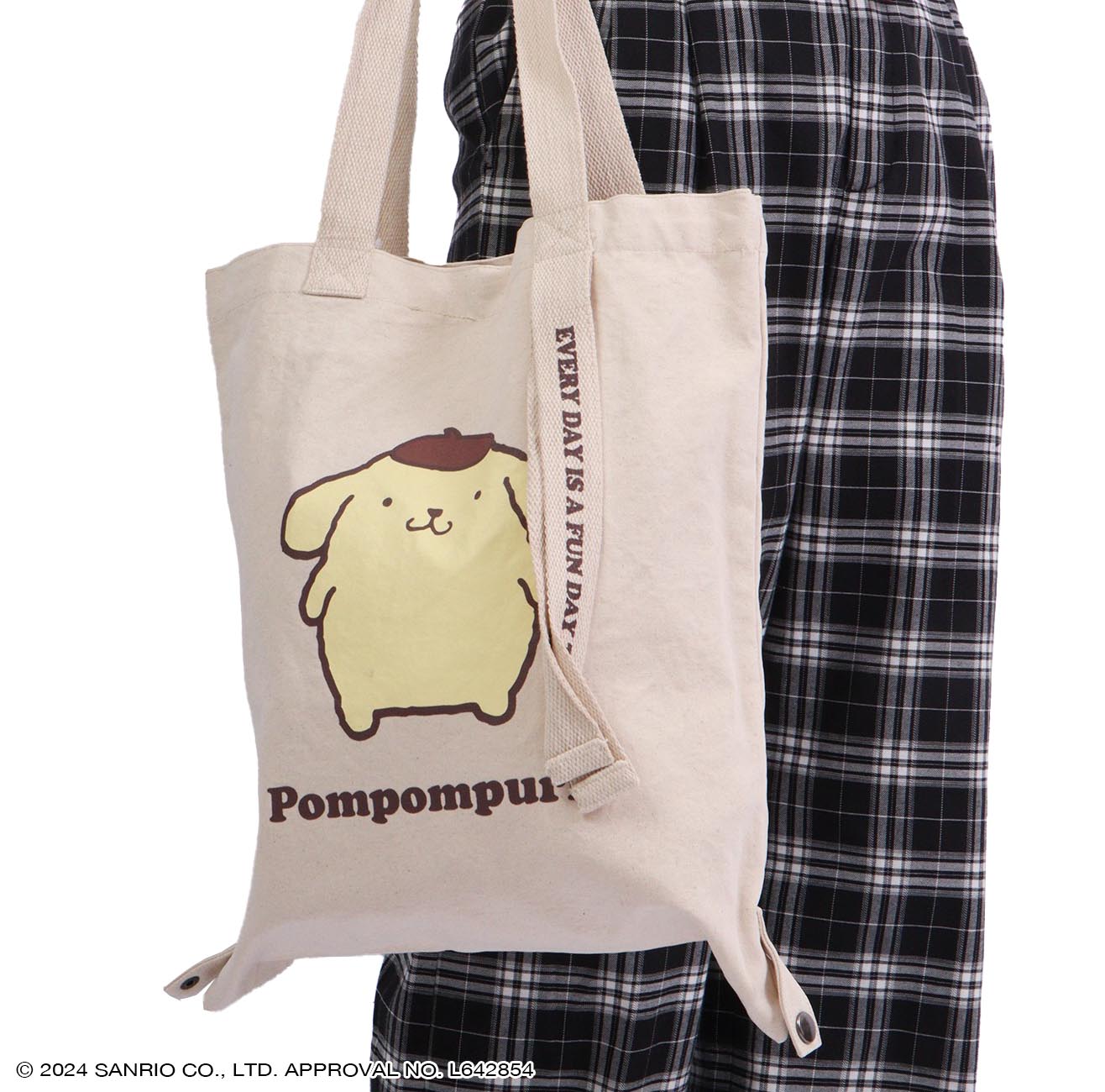 ポムポムプリン  トート バケット バッグ 2WAY お買い物袋 エコバッグ  グッズ サンリオ キャラクターズ pp-1000