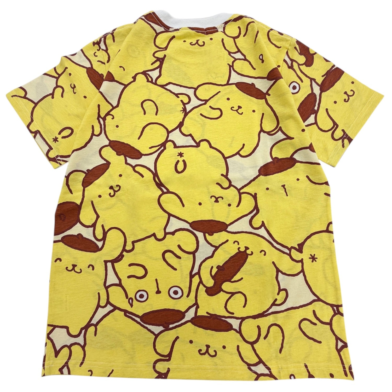 ポムポムプリン 半袖 Tシャツ 総柄 プリント トップス 天竺 メンズ レディース サンリオ キャラクターズ 夏 pp1162-56