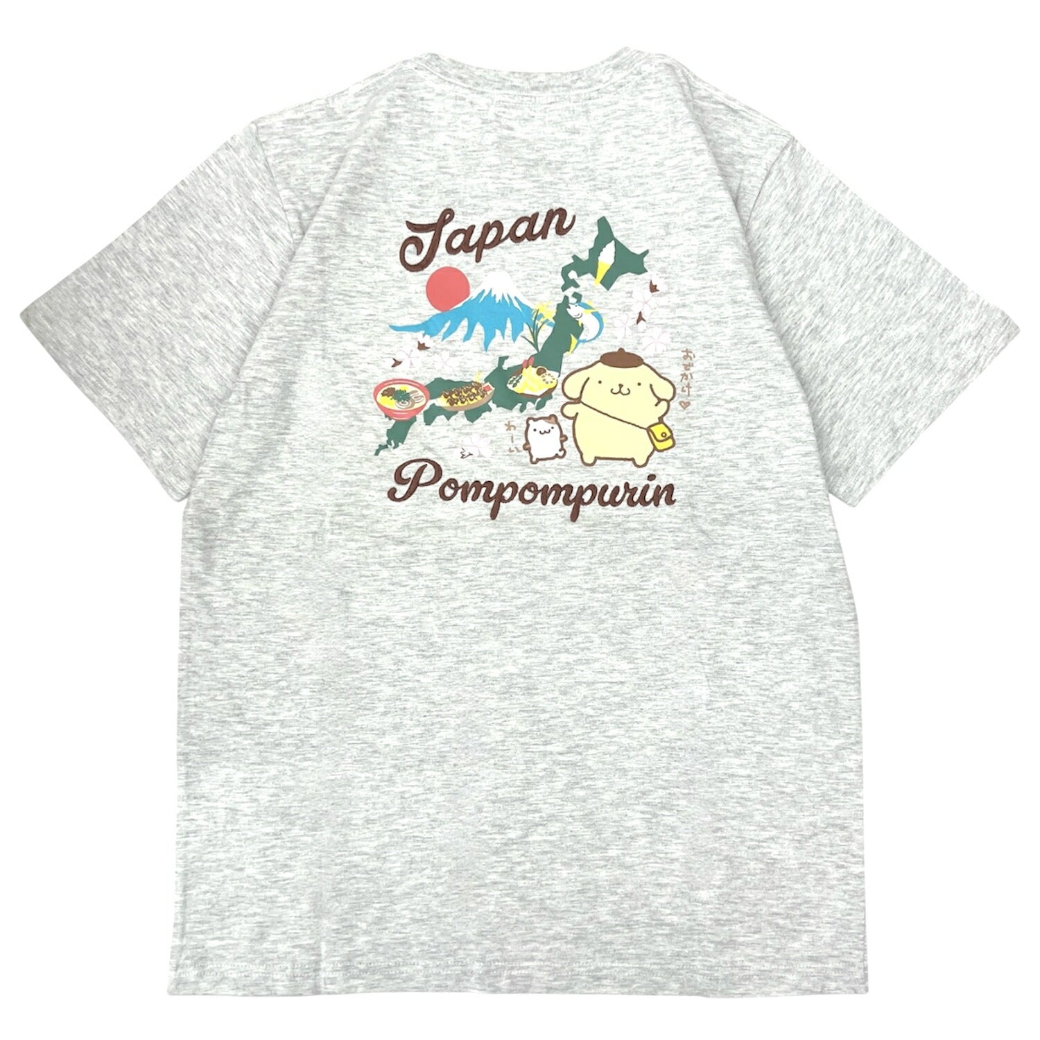 ポムポムプリン 和柄 半袖 Ｔシャツ 刺繍 バックプリント 天竺 メンズ レディース サンリオ キャラクターズ sanrio pp1162-72