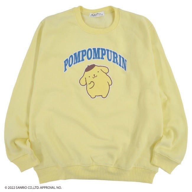 ポムポムプリン  トレーナー 裏起毛 スウェット 長袖 プリント  M L LL サンリオ キャラクターズ pp1324-650