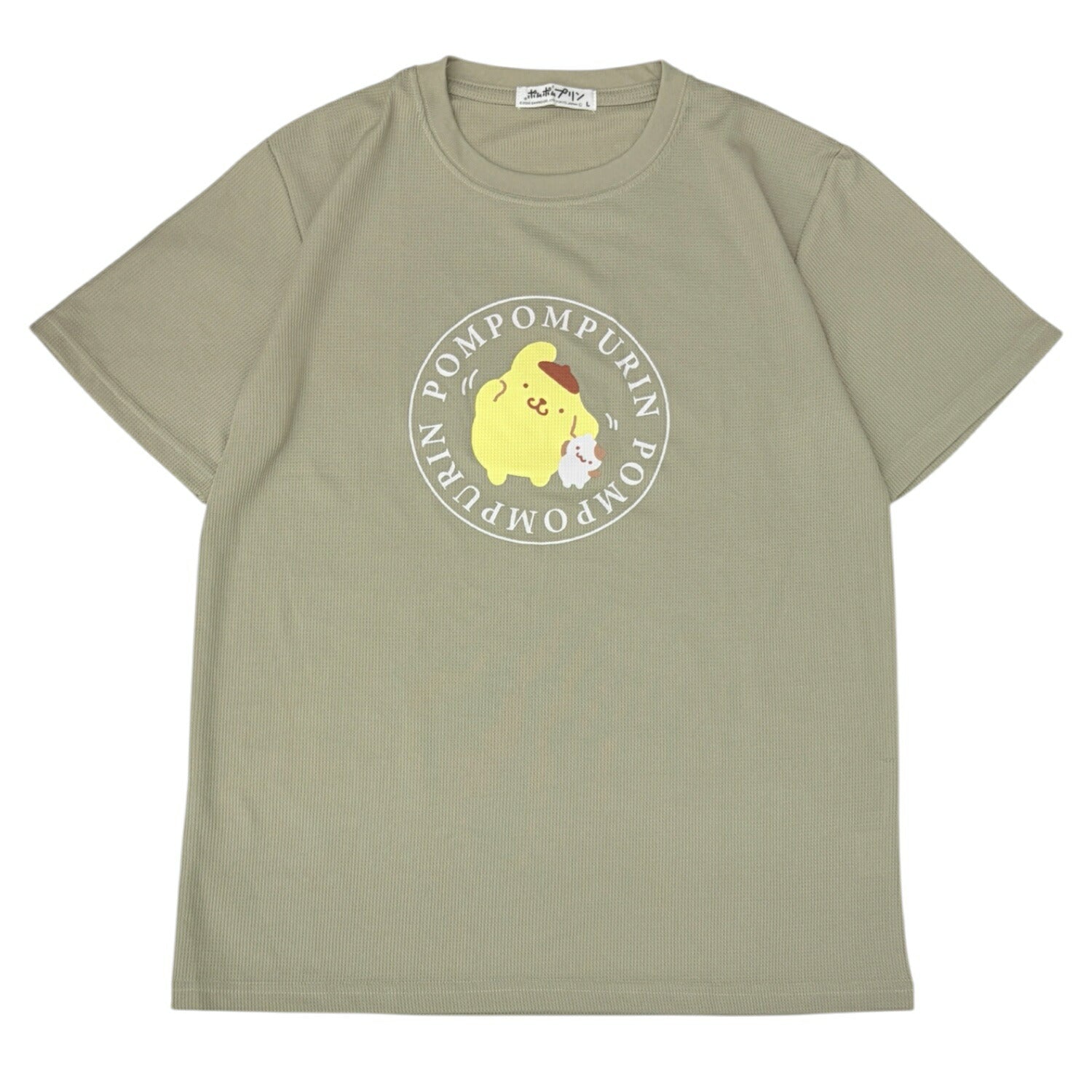 ポムポムプリン プリント ドライワッフル 上下セット 半袖 Ｔシャツ ハーフパンツ セットアップ 部屋着 パジャマ ジム着 春 夏 サンリオ キャラクターズ pp1662-65