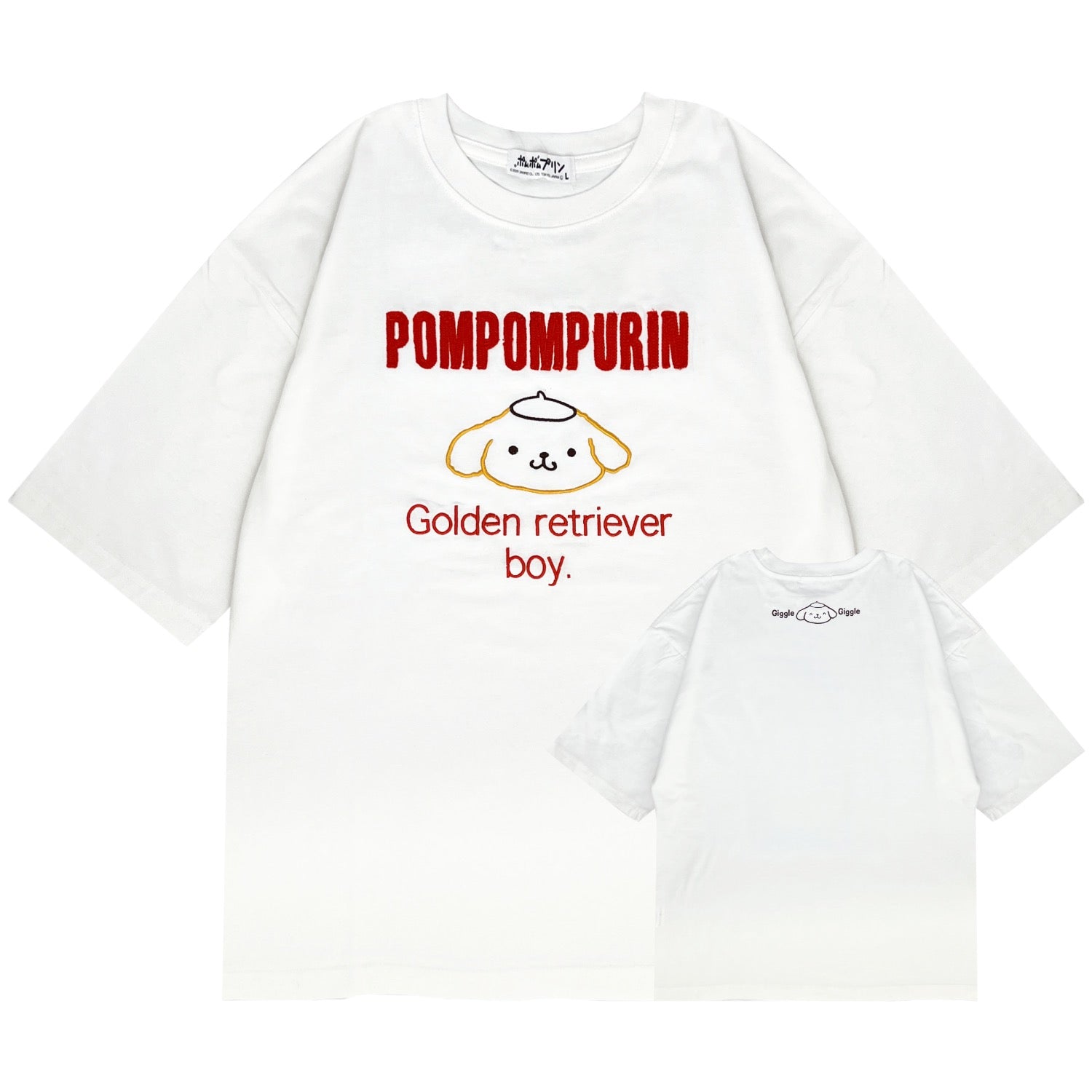 ポムポムプリン レディース 半袖 Tシャツ カットソー 刺繍 ゆるシルエット 春夏 ゆったり pp2162-77