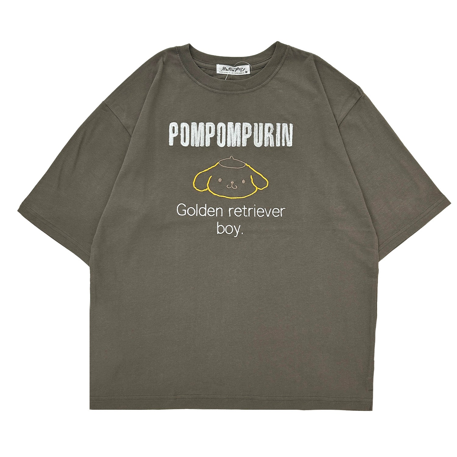 ポムポムプリン レディース 半袖 Tシャツ カットソー 刺繍 ゆるシルエット 春夏 ゆったり pp2162-77