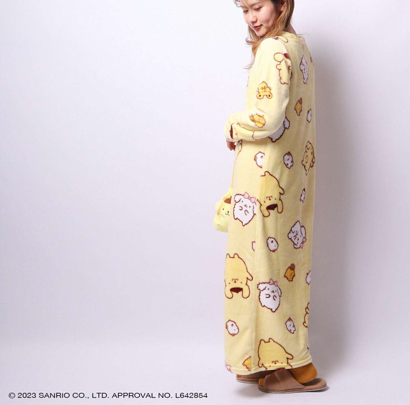 ポムポムプリン ワンピース 長袖 プリント 部屋着 サンリオ キャラクターズ pp2724-777