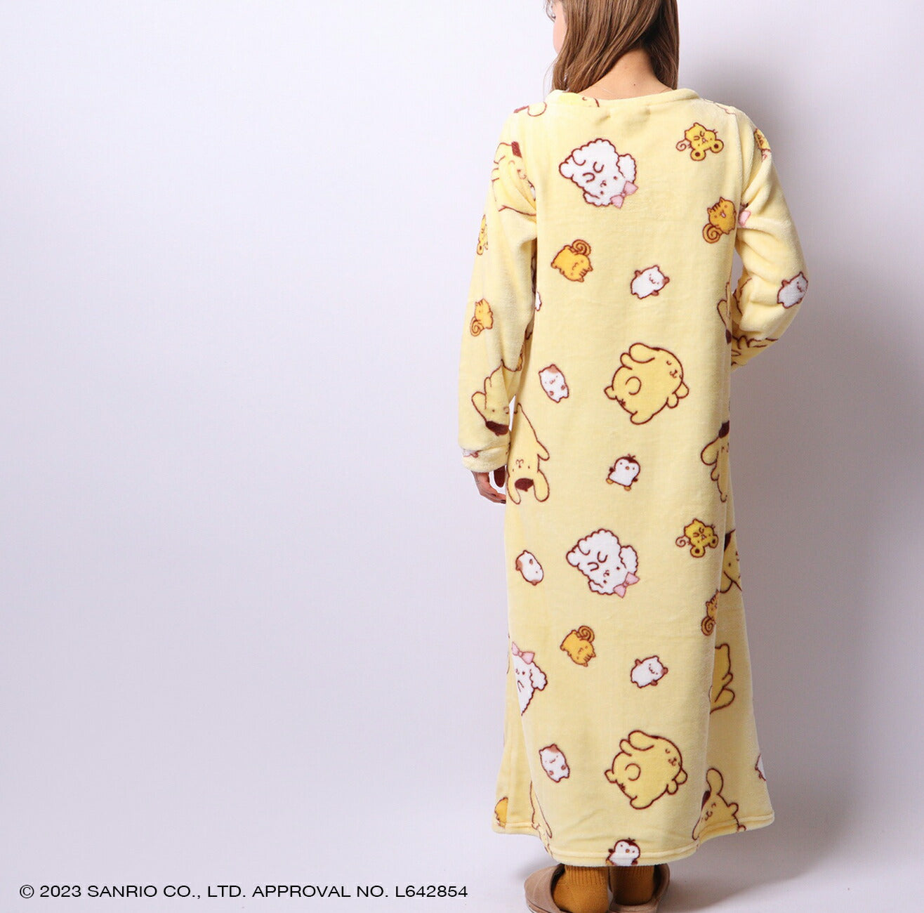 ポムポムプリン ワンピース 長袖 プリント 部屋着 サンリオ キャラクターズ pp2724-777