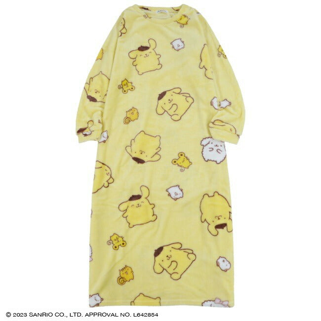 ポムポムプリン ワンピース 長袖 プリント 部屋着 サンリオ キャラクターズ pp2724-777