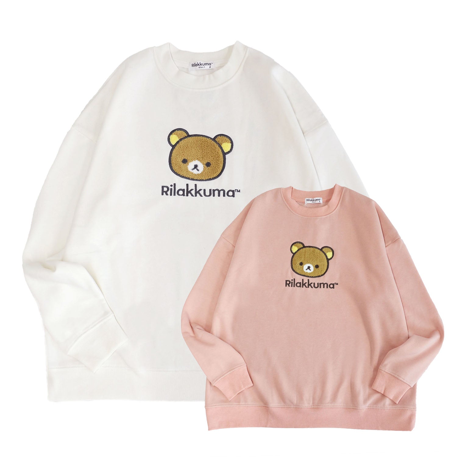 リラックマ サガラ刺繍 裏起毛 ビッグシルエット コリラックマ キイロイトリ レディース 秋冬 rk1354-98