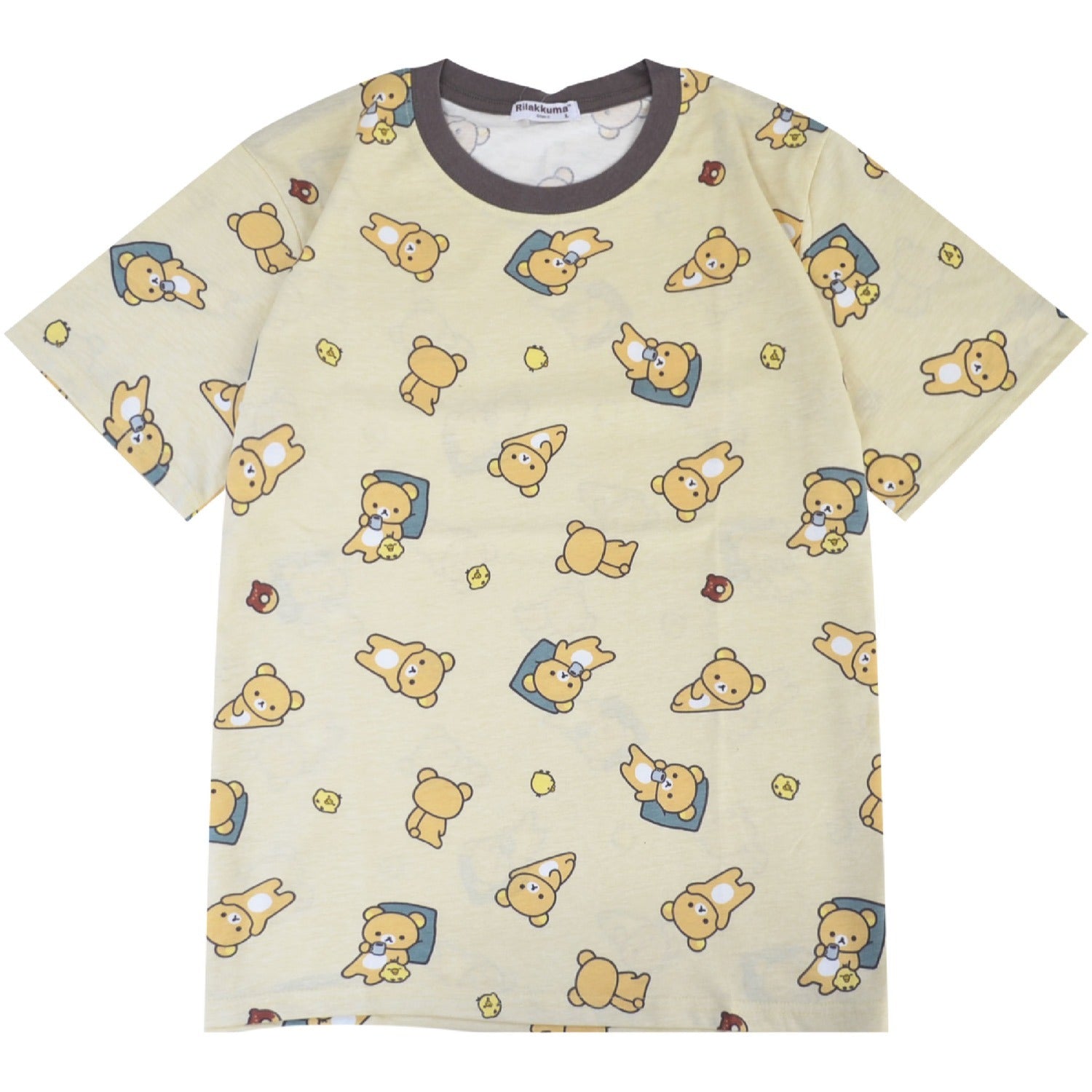 リラックマ プリントTシャツ 半袖 サンエックス 春夏 天竺 総柄 Rilakkuma rk1152-164