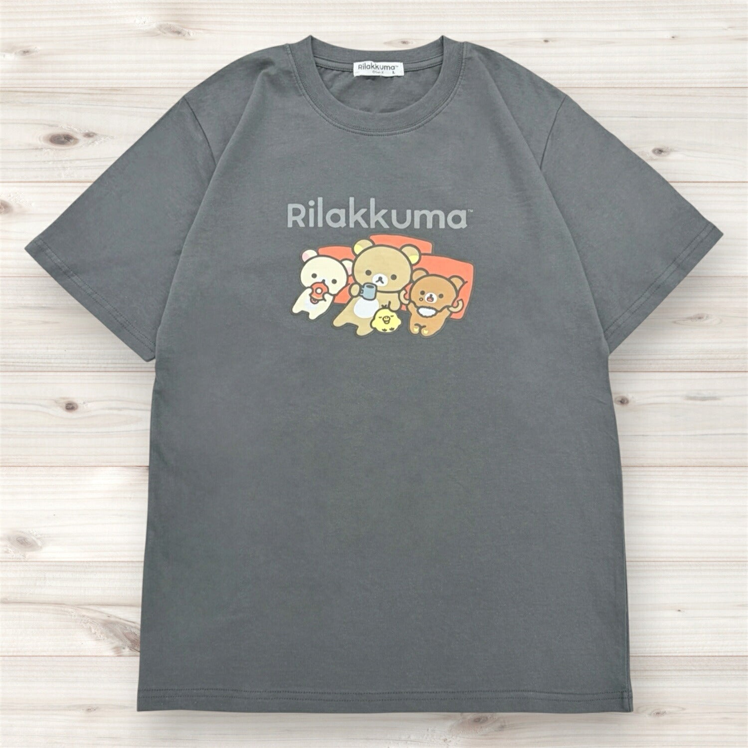 リラックマ くつろぎ柄 プリント 半袖 Tシャツ トップス 天竺 夏 レディース メンズ rilakkuma rk1162-24