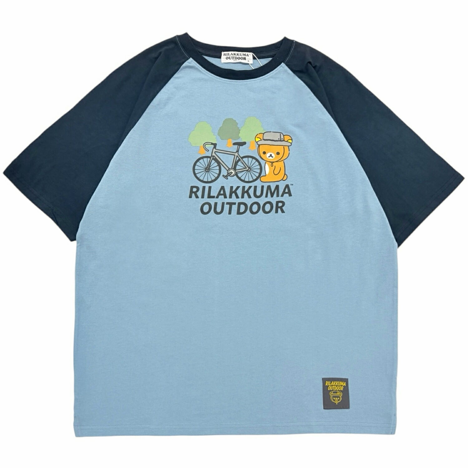 リラックマ アウトドア ラグラン 袖配色 オーバーサイズ 半袖 プリント Tシャツ トップス メンズ レディース 春 夏 rilakkuma rk1162-25