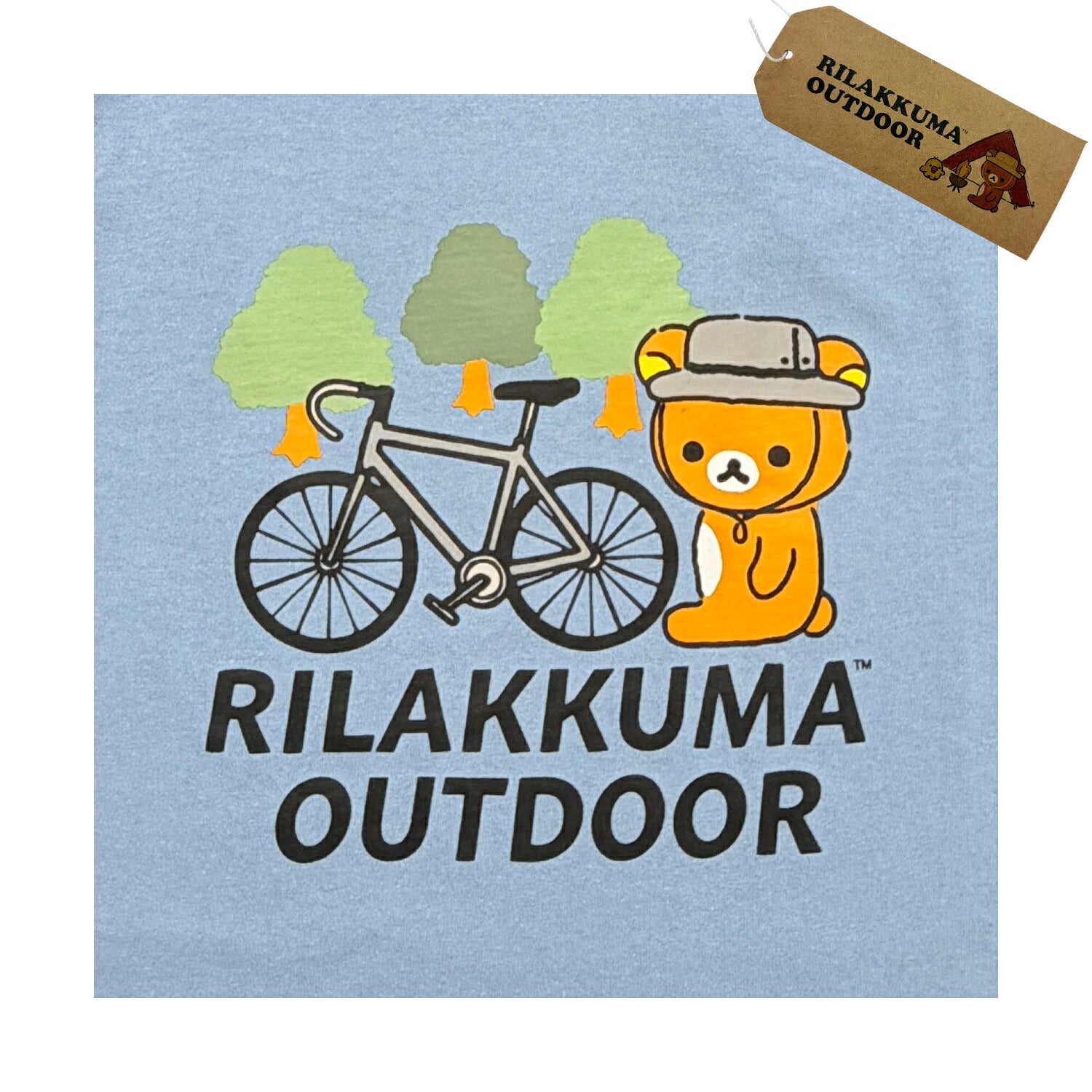 リラックマ アウトドア ラグラン 袖配色 オーバーサイズ 半袖 プリント Tシャツ トップス メンズ レディース 春 夏 rilakkuma rk1162-25