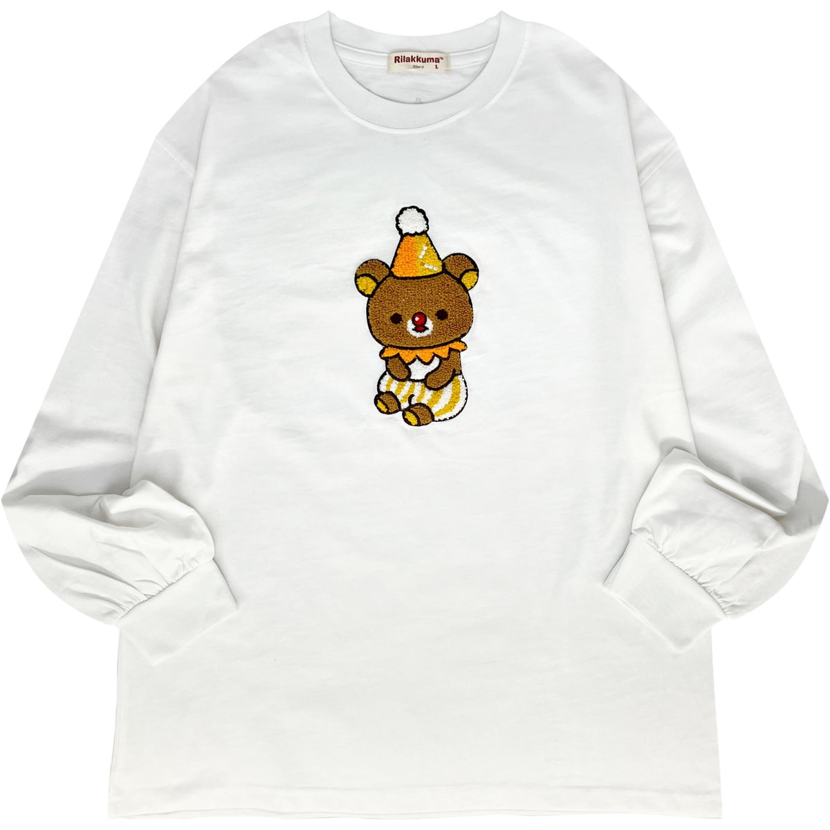 リラックマ サガラ刺繍 長袖 バルーン袖 Tシャツ ピエロ 秋冬 ロンT rk1243-61