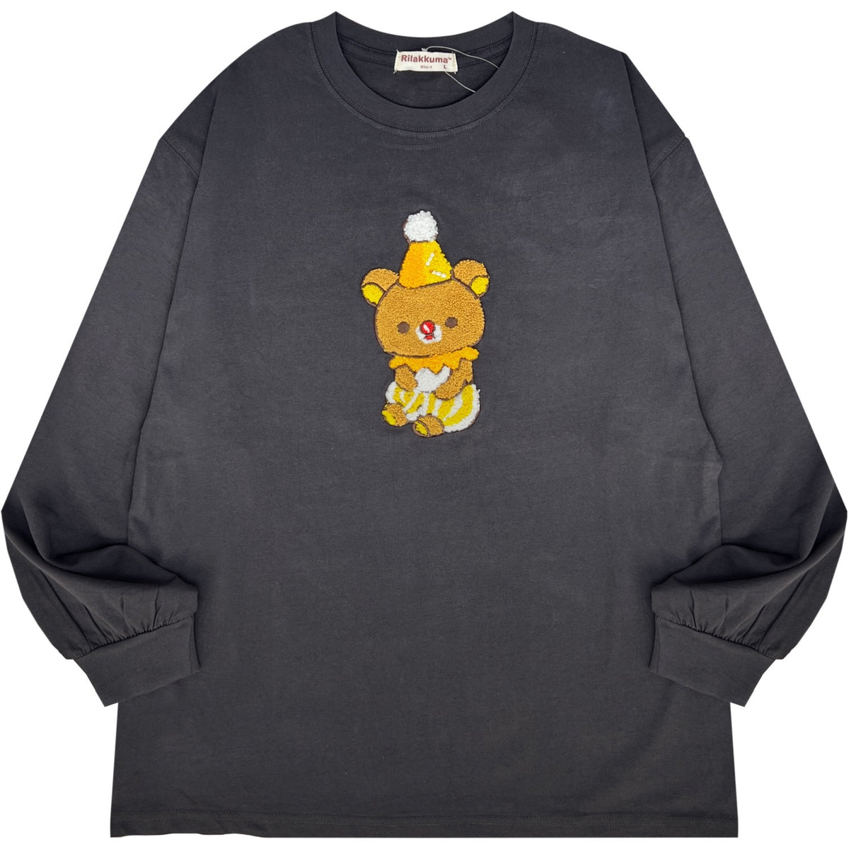 リラックマ サガラ刺繍 長袖 バルーン袖 Tシャツ ピエロ 秋冬 ロンT rk1243-61