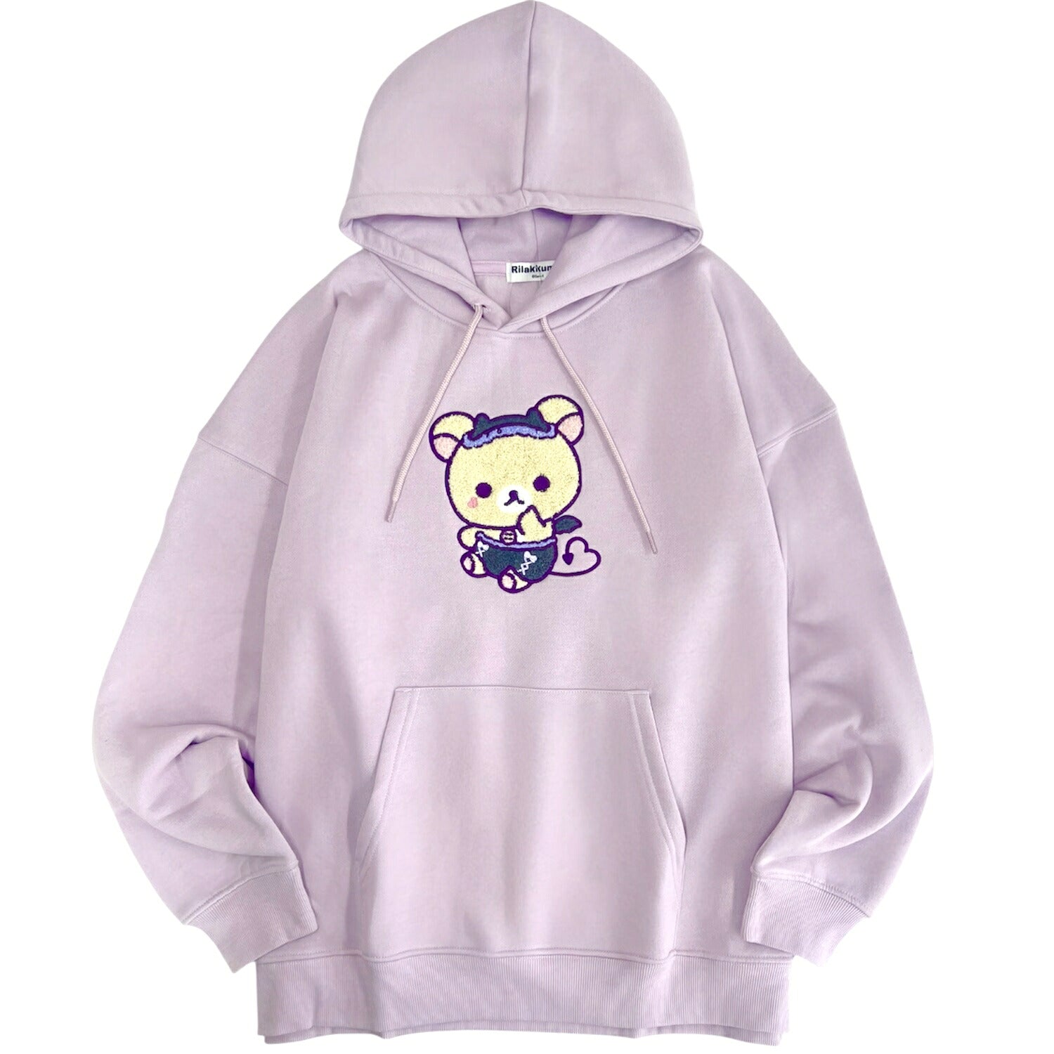 リラックマ こあくま気分 サガラ刺繍 裏起毛 ビッグシルエット プル