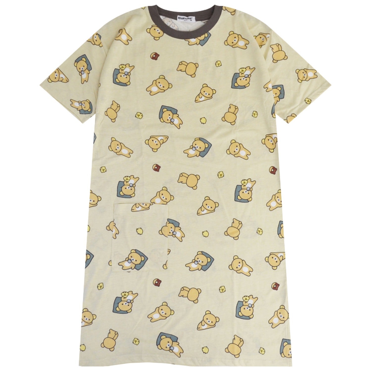 リラックマ プリント 天竺 総柄 スーパー BIG Tシャツ 夏 Rilakkuma SAN-X rk1752-165