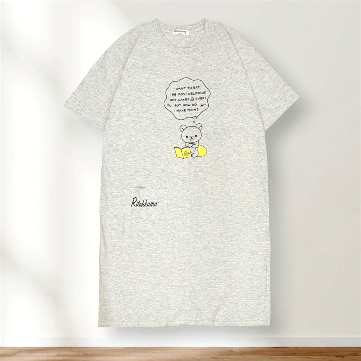 リラックマ プリント お悩み柄 集合柄 半袖 ワンピース 天竺 BIG Tシャツ 春 夏 ポケット付  サンエックス rilakkuma SAN-X rk1752-167