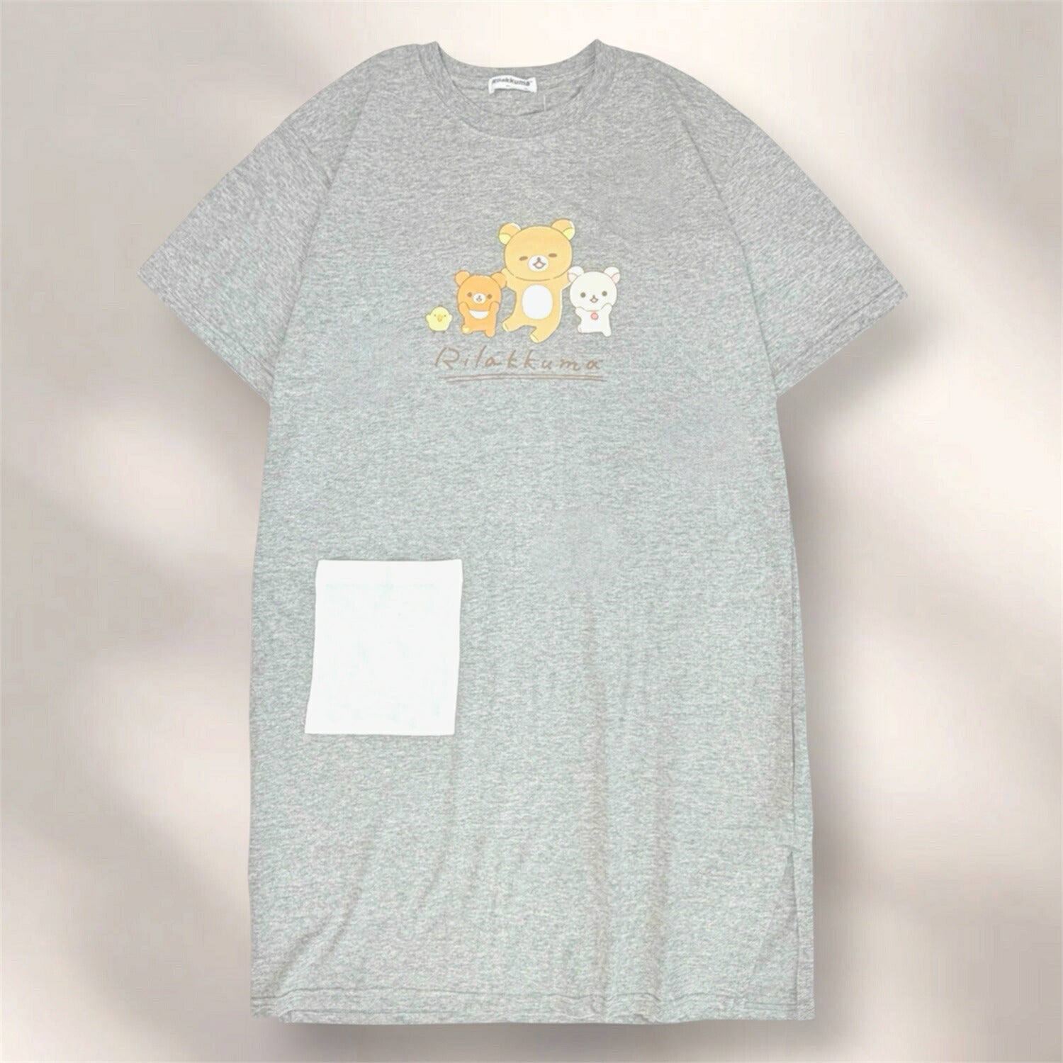 リラックマ プリント お悩み柄 集合柄 半袖 ワンピース 天竺 BIG Tシャツ 春 夏 ポケット付  サンエックス rilakkuma SAN-X rk1752-167
