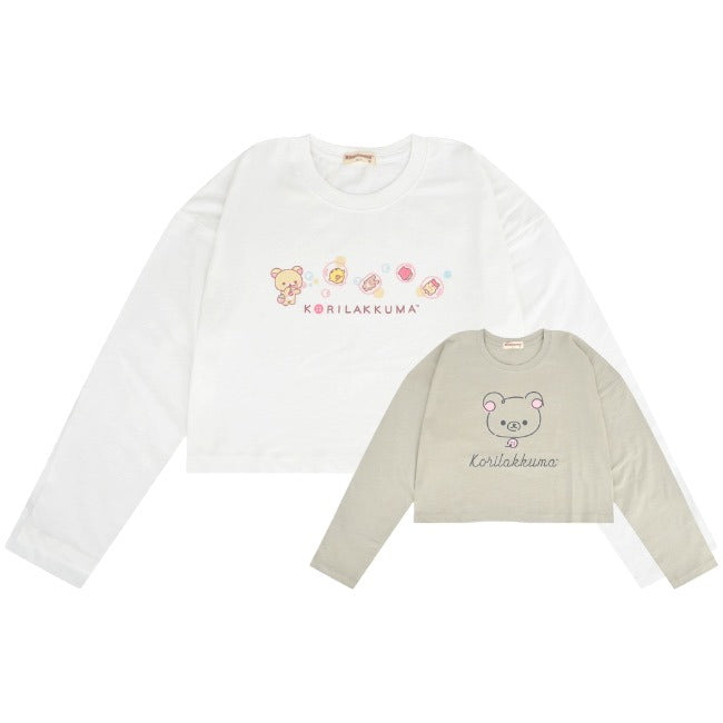 リラックマ コリラックマ サンエックス クロップド 長袖 Tシャツ トップス ショート丈 プリント San-X rk2243-62