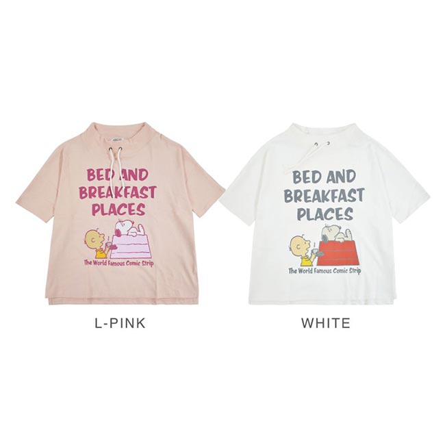 スヌーピー ドルマン Tシャツ スタンド カラー  メンズ レディース スウェット 夏 ドルマン 半袖 S M L 女性用 カジュアル タウン s1112-244sp