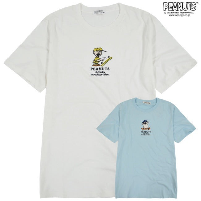 スヌーピー Tシャツ トップス 半袖 オラフ チャーリーブラウン 刺繍