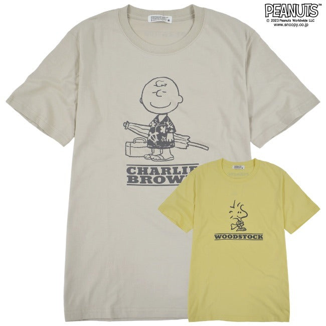 チャーリーブラウン ウッドストック Tシャツ トップス 半袖 ハワイアン SNOOPY PEANUTS s1132-163sp