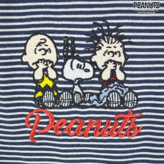 スヌーピー Tシャツ トップス 半袖 刺繍 ボーダー SNOOPY PEANUTS s1132-171sp